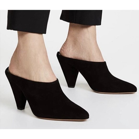 Vince Emberly Suede Leather Pointed Toe High Heel Slip-On Mules US 7 - Picture 1 of 10